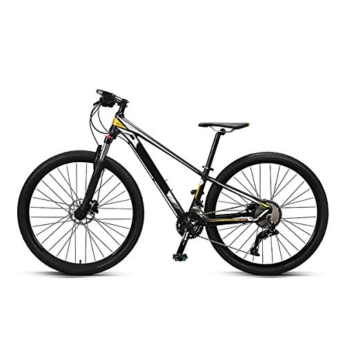 Folding Mountain Bike : GUOHAPPY 29 -Inch Mountain Bike, Ultra-Light / 36-Speed Variable Speed Off-Road Mountain Bike, Sturdy Youth Bike, Suitable for Riders with A Height of 59 Inches-74.8 Inches, black yellow