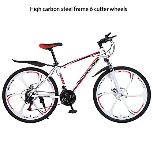 Folding Mountain Bike : GWFVA Lightweight Mountain Bike, dual-disc brake 26-Inch Aluminum Alloy / High Carbon Steel 21 / 24 / 27 Speed Mountain Bike, Shock Absorption 3S, 4, 27 speed