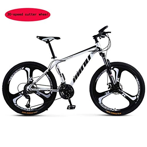 Folding Mountain Bike : GWFVA Mountain Bike, 26 Inch 3 Spoke 24 Speed with High Carbon Steel Frame, Dual Disc Brakes And Travel Front Suspension Fork Adult Bike