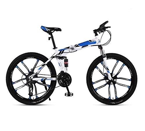 Folding Mountain Bike : Gyj&mmm Flying mountain bike bicycle, folding mountain bike bicycle, 26" 27-speed adult speed off-road racing shock absorber soft tail men and women bicycle, D