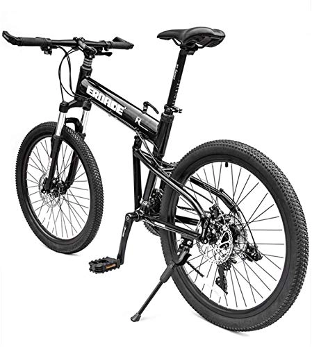 Folding Mountain Bike : HCMNME durable bicycle, Mountain Bikes, Mountain Bicycle, 26" Folding Mountain Bike 21 / 24 / 27 / 30 Wheel Front Suspension Mountain Bike Adult Double Disc Brake Speed Bicycle Alloy frame with Disc Br