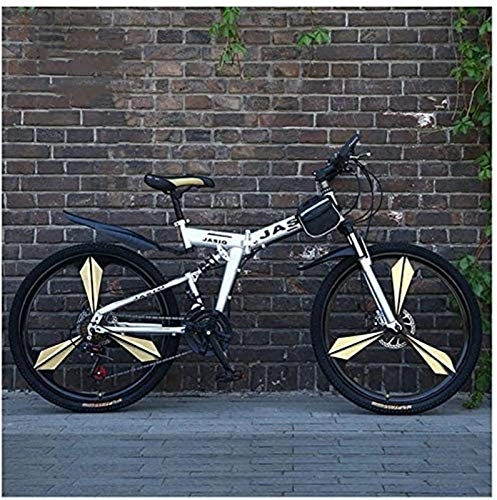 Folding Mountain Bike : HCMNME durable bicycle, Outdoor sports Mountain Bike for Adults 26 Inch City Road Bicycle, Mens Mountain Folding Bike Sports Leisure (Size : 27 Speed) Outdoor sports Mountain Bike Alloy frame wi