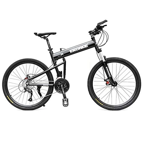 Folding Mountain Bike : Hmcozy Mountain Bike Bicycle Adult Folding 24Inch Double disc brake Off-Road Speed Racing Boys And Girls Hardtail Bicycle, Black, 24 speed