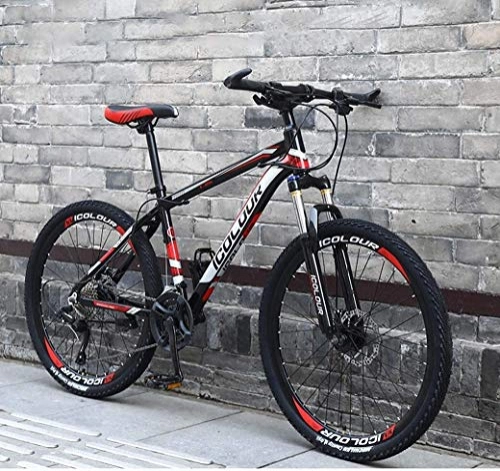 Folding Mountain Bike : HongTeng 26" Mountain Bike for Adult, Lightweight Aluminum Full Suspension Frame, Suspension Fork, Disc Brake (Color : C1, Size : 27Speed)