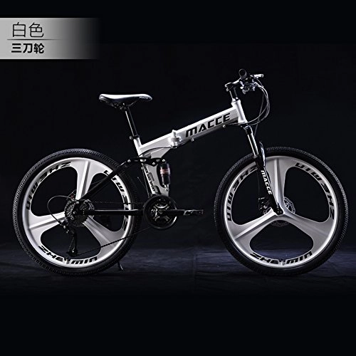 Folding Mountain Bike : HUAHUADP Folding Mountain bike, 21 speed Foldable Bicycle 24-inch Male female students foldable bike Shift Double shock absorber Commuter Dual disc brakes for Adult -F 165x94cm(65x37inch)