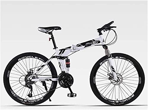 Folding Mountain Bike : HUAQINEI durable bicycle, Outdoor sports Moutain Bike Folding Bicycle 21 Speed 26 Inches Wheels Dual Suspension Bike Outdoor sports Mountain Bike Alloy frame with Disc Brakes (Color : Blue)