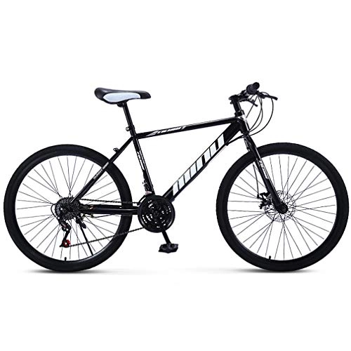Folding Mountain Bike : HUIGE Mountain Bikes High-Carbon Steel Hardtail 26 Inch Men's Mountain Bike, Mountain Bicycle with Front Suspension Adjustable Seat, 21-30 Speed, Spoke Wheels, Available in Three Colors, Black, 21 speed