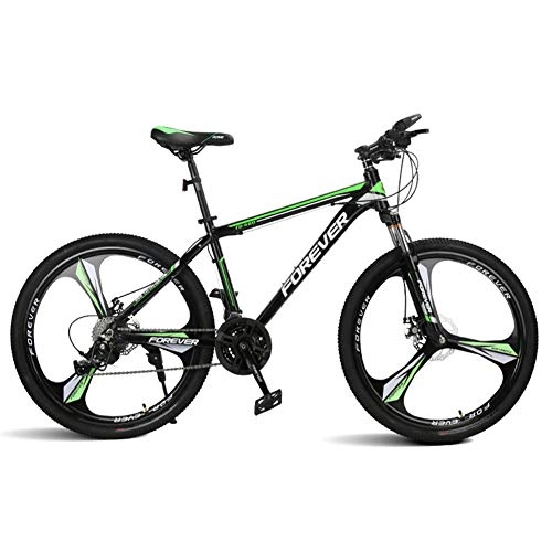 Folding Mountain Bike : Hxx Folding Mountain Bike, 24" Unisex Shock Absorber Bicycle 24 Speed Double Disc Brake Aluminum alloy Frame Cross Country Bicycle Slip Wear Tire, Green