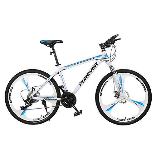 Folding Mountain Bike : Hxx Folding Mountain Bike, 26" Unisex Shock Absorber Bicycle 30 Speed Aluminum Alloy Double Disc Brake Frame Cross Country Bicycle Slip Wear Tire, Blue