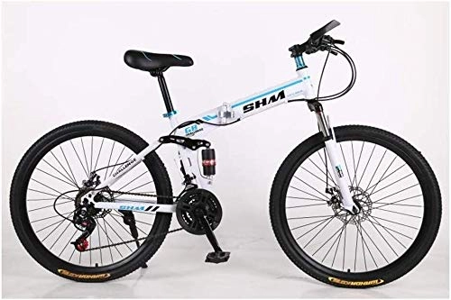 Folding Mountain Bike : JF-XUAN Bicycle Outdoor sports Mountain Folding Bike 21 Speed Bicycle 26 Inch Disc Brake City Bicycle, Fully Adjustable Suspension, OffRoad Bicycle
