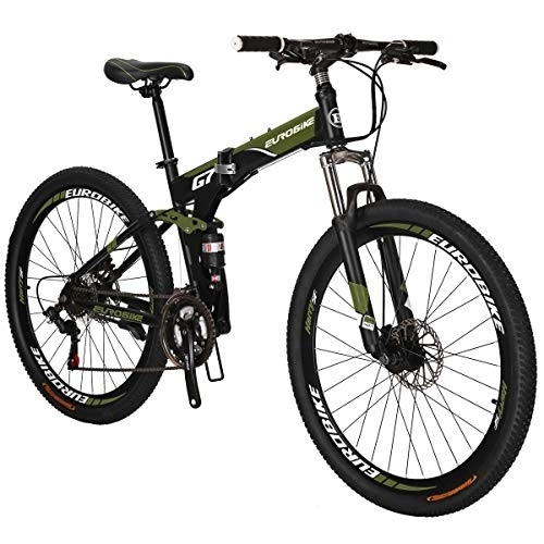 Folding Mountain Bike : JMC Mountain bike G7 bicycle 27.5Inch Dual Disc Brake Folding Bike (Armygerrn)