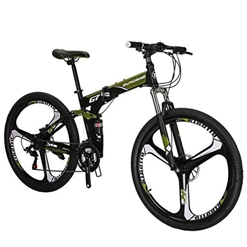 Folding Mountain Bike : JMC Mountain bike TSM G7 bicycle 27.5Inch Dual Disc Brake Folding Bike (Armygerrn 3-spoke)