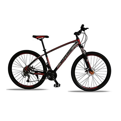 Folding Mountain Bike : JPALQ Aluminum Alloy 27 Speed 29 Inch Road Bike Mountain Bike ATV Easy to travel (Color : 40 Black red, Size : 27seepd)