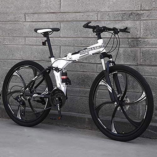 Folding Mountain Bike : JXINGY Mountain Bicycle Lightweight Dual Disc Brakes Adjustable Seat High Carbon Steel Folding Outroad Bicycles Unisex Adult Mountain Bike 26 Inch
