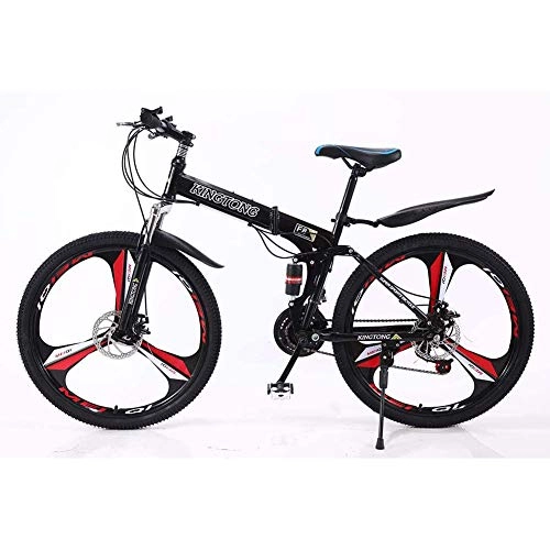 Folding Mountain Bike : JXINGY Mountain Bikes Cycling 26 Inch Gears Dual Disc Brakes High Carbon Steel Folding Outroad Bicycles Adult Student Mountain Bike