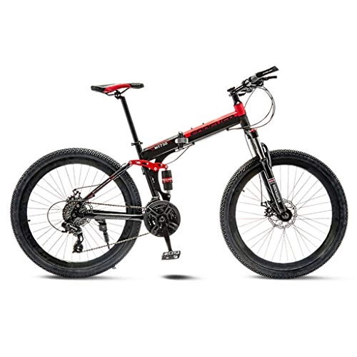 Folding Mountain Bike : JXJ Mountain Bike 26 Inches Double Disc Brake Bicycle Folding Bicycle for Adult Teens, Full Suspension Mtb Bikes for Men / women / student