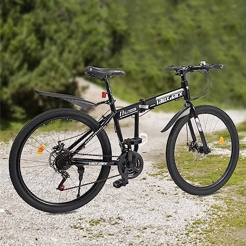 Folding Mountain Bike : KenSyuInt Mountain Bike 26" Wheel Adult Bicycle MTB 21 Speed Bike with Front and Rear Mechanical Disc Brakes, Lockable Fork, Universal Folding Bicycle for Cities, Work Routes, Travelling