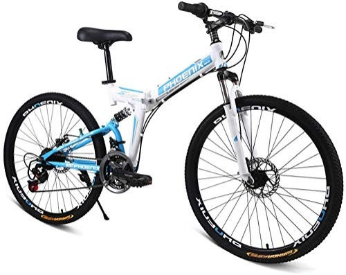 Folding Mountain Bike : KKKLLL Folding Mountain Bike Bicycle Double Disc Brakes Speed Car Bicycle Double Shock Absorption Adult 24 Speed 26 Inch