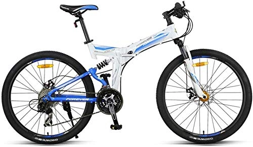 Folding Mountain Bike : KKKLLL Folding Mountain Bike Bicycle Speed Male Adult Student Youth Cross Country Racing 27 Speed 26 Inches