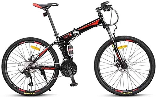 Folding Mountain Bike : KKKLLL Mountain Bike Bicycle Folding Speed Men's Adult Student Off-Road Road Racing Bicycle 27 Speed 26 Inches