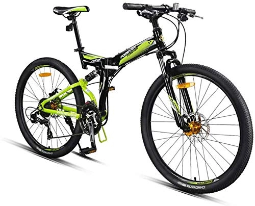 Folding Mountain Bike : KKKLLL Mountain Folding Bicycle Speed Men's Cross Country Folding Double Shock Absorption Soft Tail Adult Student Bicycle