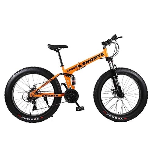 Folding Mountain Bike : KOSGK Folding Mountain Bike 26" Alloy Boy Bicycles 27 Speed Dual Suspension 4.0Inch Fat Tire Bicycle Can Cycling On Snow, Mountains, Roads, Beaches, Etc