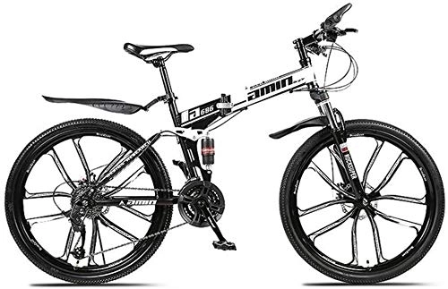 Folding Mountain Bike : LAMTON Mountain Bike, High carbon steel folding frame 26 inch city road Bicycle Men's Bike for a Path, Trail & Mountains (Color : Black, Size : 27 speed)
