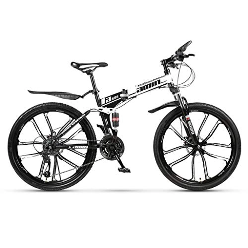 Folding Mountain Bike : LC2019 Folding Mountain Bike For Adults, Men's Hardtail Mountain Bike 24 / 26 Inch Mountain Bikes With High-carbon Steel Frame (Color : 21-stage shift, Size : 26inches)