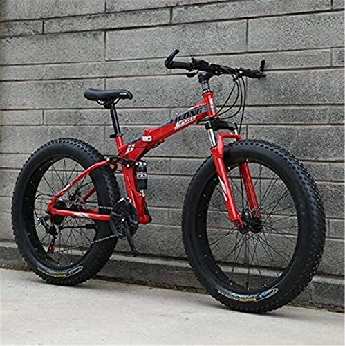 Folding Mountain Bike : Leifeng Tower Lightweight， Fat Tire Bike for For Men Women, Folding Mountain Bike Bicycle, High Carbon Steel Frame, Hardtail Dual Suspension Frame, Dual Disc Brake Inventory clearance