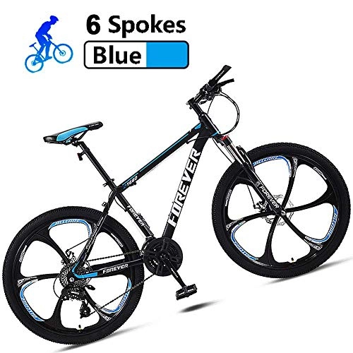 Folding Mountain Bike : LFDHSF Mountain Bike, 24'' 6 Spoke Wheels Gravel Road Bike with Disc Brakes, Suspension Fork, High Carbon Steel Bycicles for Adults Kids
