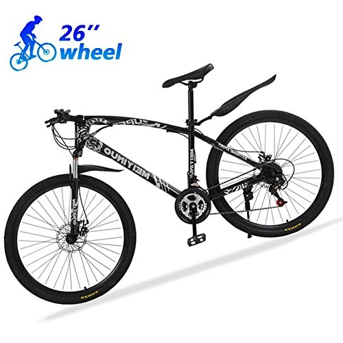 Folding Mountain Bike : LFDHSF Mountain Bike 26 Inch, 24 Speed High Carbon Steel Trail Bicycles, Front Suspension, Double Hydraulic Disc Brake