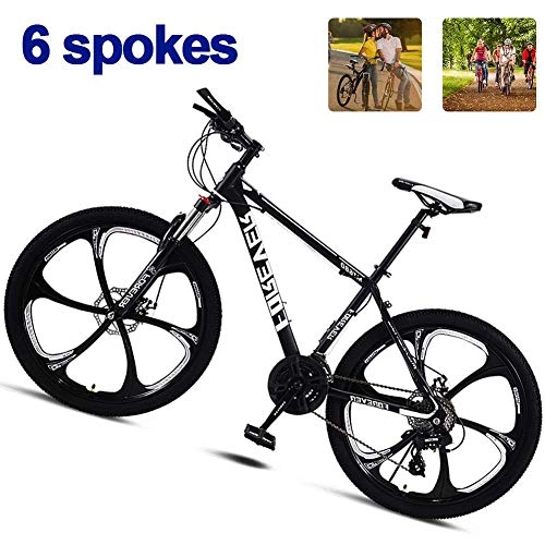 Folding Mountain Bike : LFDHSF Road Bike, Adventure Mountain Bike with Disc Brakes / Suspension Fork, 26'' 6 Spoke Wheels Bycicles