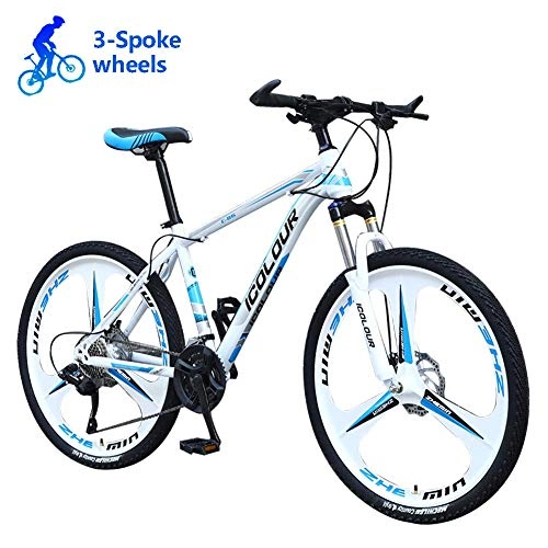 Folding Mountain Bike : LFDHSF Road Bike, Dual Disc Brake 24-Inch Hardtail Mountain Bike, 3-Spoke Wheels Bicycle MTB