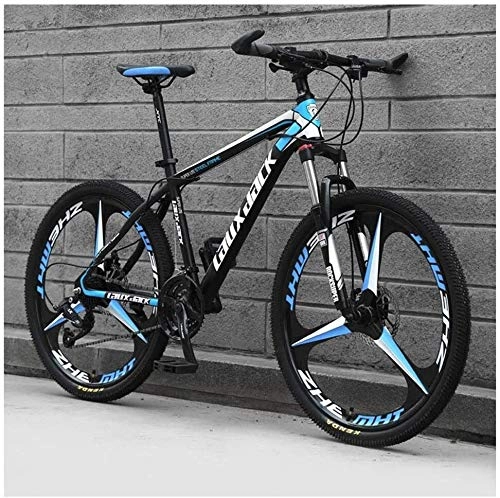 Folding Mountain Bike : LHQ-HQ Outdoor sports Mountain Bike 26 Inches, 3 Spoke Wheels with Dual Disc Brakes, Front Suspension Folding Bike 27 Speed MTB Bicycle, Black Outdoor sports Mountain Bike