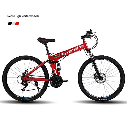 Folding Mountain Bike : LHY Mountain Bike, Road Bicycles, Double Disc Brake, High Carbon Steel Frame, Road Bicycle Racing, Men's And Women, 26 And 24 Inch, 6, 26 inch24 speed