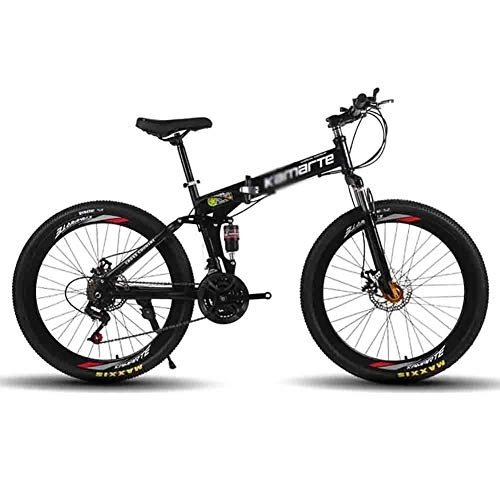 Folding Mountain Bike : LILIS Mountain Bike Folding Bike Bicycle MTB Adult Foldable Mountain Bike Folding Road Bicycles For Men And Women 26In Wheels Adjustable Speed Double Disc Brake (Color : Black, Size : 21 speed)