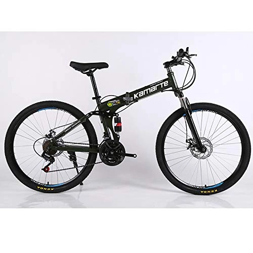 Folding Mountain Bike : Link Co Disc Brake Mountain Bike Speed Folding Bike 26 * 17 Inch, Black