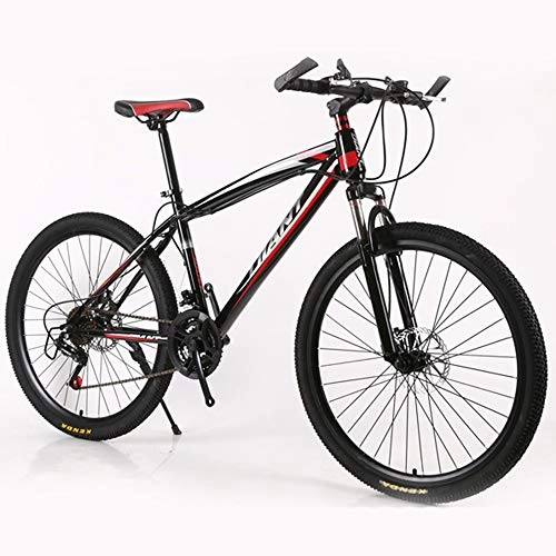 Folding Mountain Bike : LISI 26 inch one round mountain bike double disc brake folding mountain bike 21 speed shock absorption speed car, Red