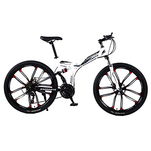 Folding Mountain Bike : LIU 24 / 26 Inch 21 / 24 / 27 Speed Bicycle Front And Rear Shock Absorber Mountain Bike Cross Country Bicycle Student BMX, 24inch, 24speed