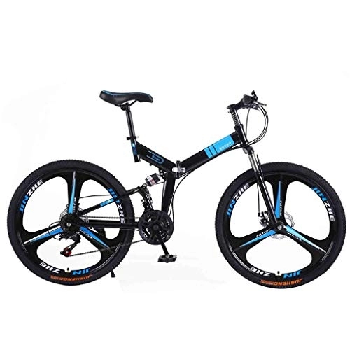 Folding Mountain Bike : LIUCHUNYANSH Off-road Bike Bicycle Mountain Bike Adult MTB Foldable Road Bicycles For Men And Women 24In Wheels Adjustable Speed Double Disc Brake (Color : Black-A, Size : 30 Speed)