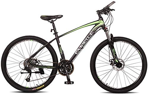 Folding Mountain Bike : LIYONG Super Wind Speed Bike! 27 gear shift mountain bike 27.5 inch large tire hardtail MTB aluminum frame bicycle with disc brakes youth women adults bicycles red-Green-SX003
