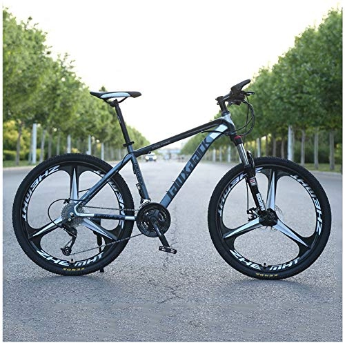 Folding Mountain Bike : LJJ Mountain Bike 26 Inches Adjustable Seat Dual Disc Brake Bicycle High-Carbon Steel Hardtail 21 / 24 / 27 / 30 Speeds Shock Absorption Mountain Bikes