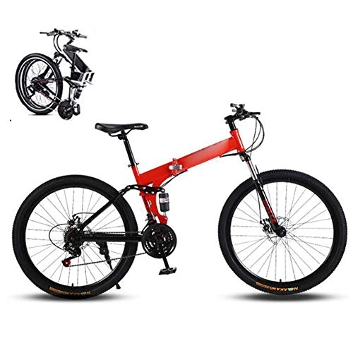 Folding Mountain Bike : LJYY Mountain Trail Bike, Portable Folding Bike for Adults Student, 24 Speed 26-Inches Wheels Dual Disc Brake Folding Bike Bicycle Fat Tire, Fold up Bike City Bike, MTB Damping Bicycle Urban Bike