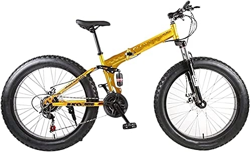 Folding Mountain Bike : lqgpsx 26 Inch Wheel Adult Foldable Mountain Fat Bike, 27 Speed 4.0 Super Wide Tires Sports Cycling Road Bicycle, for Urban Environments and Commuting To and From Get Off Work