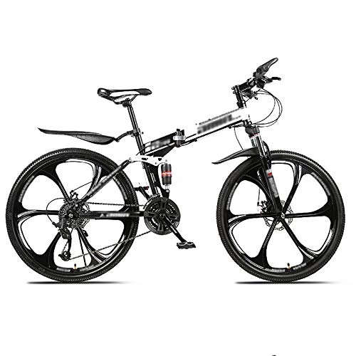 Folding Mountain Bike : LWZ Mountain Bike MTB Bicycle 26 Inches 24 Speed Dual Disc Brake Folding Road Bike for Man Woman City Outdoors Sport