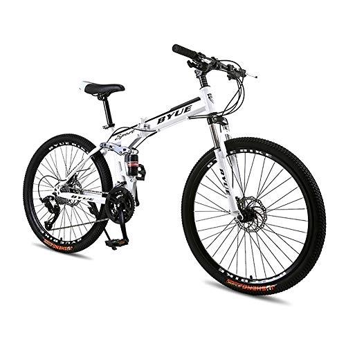 Folding Mountain Bike : LYRWISHJD 27 Speed Folding Mountain Bike Exercise Bikes 26 Inch Anti-skid Tires Strong Grip High-carbon Steel Frame With Modern Design For Adult Men And Women (Size : 26 inch, Speed : 24 Speed)