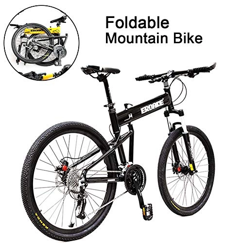 Folding Mountain Bike : LYRWISHJD 30 Speed Bicycle 29 Inch Wheels Folding Mountain Bike Lockable Suspension MTB Adjustable Seat Aluminum Alloy Frame, Outdoor Cycling Fitness Equipment (Color : 27speed, Size : 24inch)