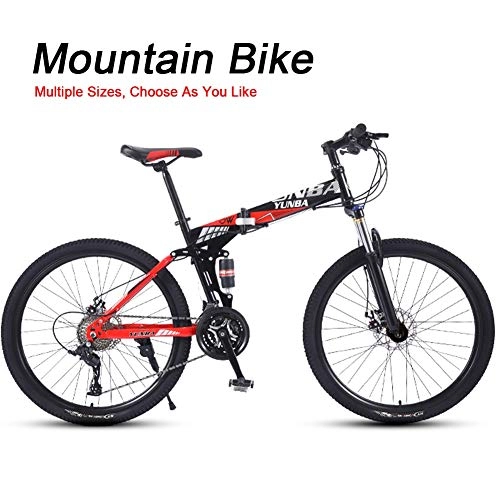 Folding Mountain Bike : LYRWISHJD Soft Tail Mountain Trail Bikes Exercise Bikes Small Foldable Portable Bicycle With Lockable Fork 26 Inch Wheels 27 Speed Wheels For Outdoor Fitness (Color : 24speed, Size : 26inch)