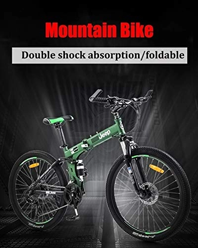 Folding Mountain Bike : LYRWISHPB Mountain Bike Folding Bikes, 26Inch 24-Speed Double Disc Brake Full Suspension Anti-Slip, Lightweight Aluminum Frame, Double Shock Absorption Suspension Fork (Color : Blue)