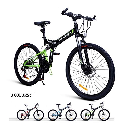 Folding Mountain Bike : LYRWISHPB Mountain Bike, MTB Bicycle - 26 Inch Men's, Hardtail Mountain Bike, Mountain Bicycle With Front Suspension Adjustable Seat, 24 Speed Multiple Colors To Choose (Color : Green)